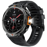 EIGIIS KE3 LED Flashlight Smart Watch Men Bluetooth Call Full Touch Screen Health Monitor Clock With Men SmartWatch For iOS Android